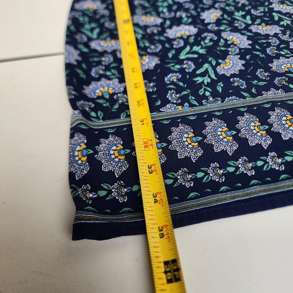 Max Studio Navy Blue Flowers Boat Neck 1/2 Sleeve Stretchy Mid Dress Stretch S - Picture 10 of 11